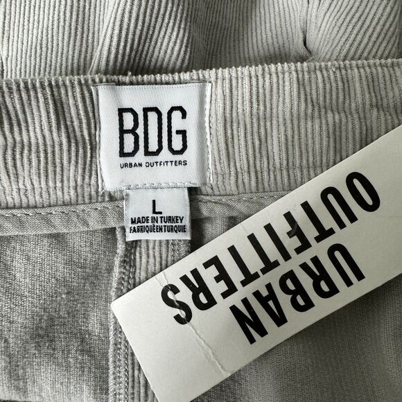 Urban Outfitters BDG Skirt Women Large Gray ALine Pleated Corduroy Mini Neutral - Picture 5 of 8